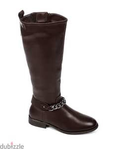 Dejavu high neck brown boots بوط طويل من ديچافو مقاس 36 0