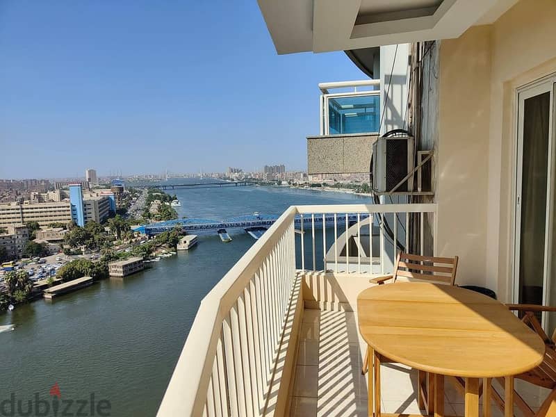 For sale, first row apartment on the Nile, immediate receipt, fully finished,Full panoramic view of the Nile in Hilton Towers, in installments 5