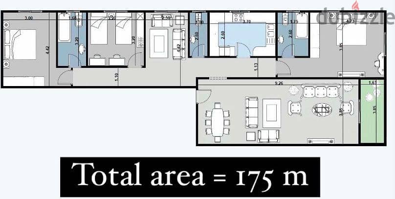 شقة ببيت الوطن 175م واجهة 3 غرف مقدم يبدأ 750 الف واقساط على 6 سنوات 2
