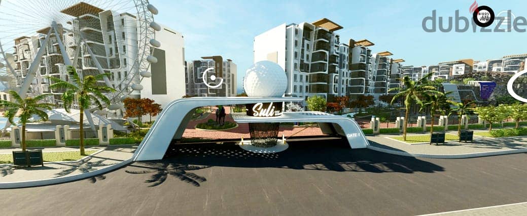 I own a 217 sqm apartment with a 19% discount in Suli Golf Compound with a down payment of only 5% in the New Administrative Capital 6