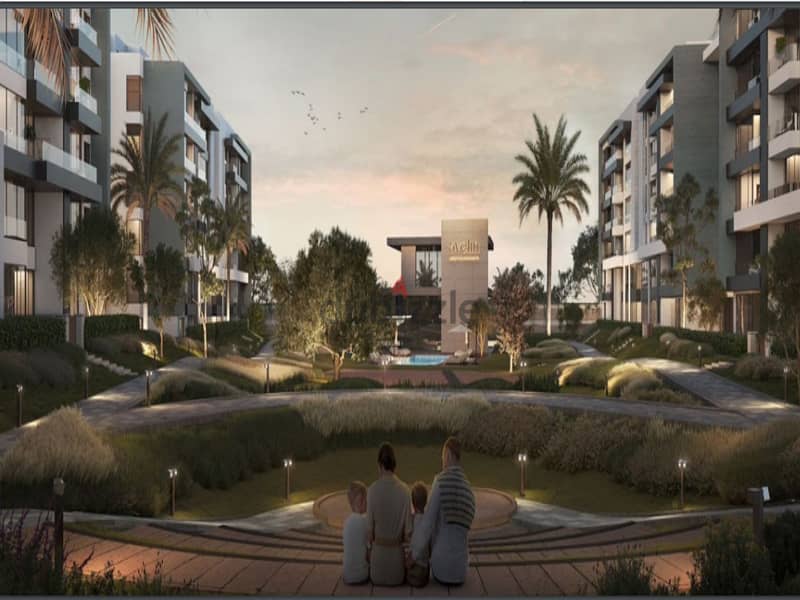 With only 5% down payment, own your apartment in Garden in the heart of the Fifth Settlement, next to Park View Hassan Allam in the Avelin Compoud 9