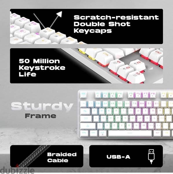white keyboard with rgb brown switch 4