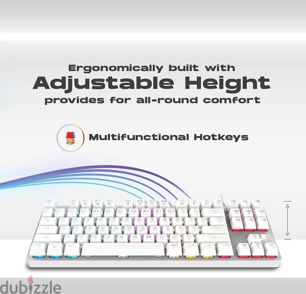 white keyboard with rgb brown switch 6