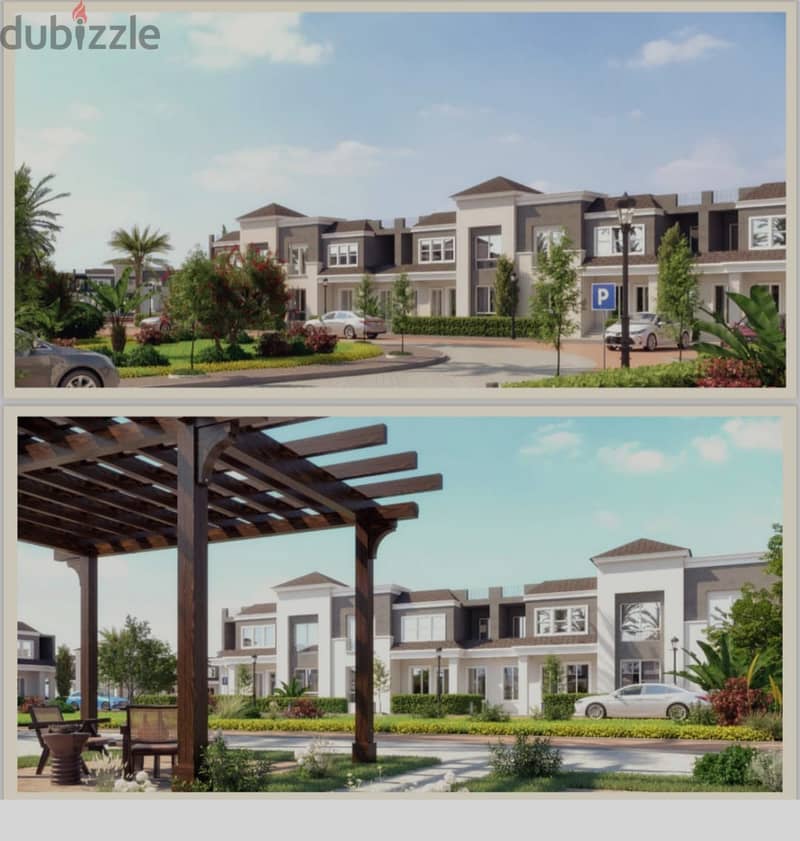 S villa for sale in front of Madinaty, with an area of 239 meters + a garden of 111 meters, in a special location in Saray, Mostaqbal City, Suez Road 7