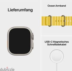 apple watch ultra titanium case yellow ocean band 0