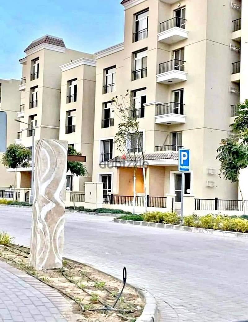 Apartment for sale in front of Madinaty with an area of 130 meters + a garden of 220 meters in a special location in Saray, Mostaqbal City, Suez Road 1
