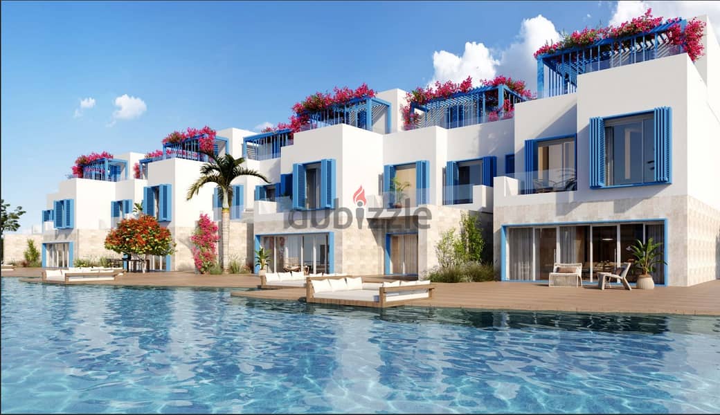First Row Lagoon Floating Town House lagoon view in NAIA Bay,Ras elhekma North coast very prime location BUA 180 Fully finished 1