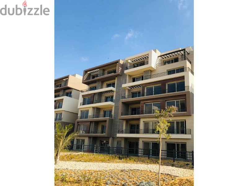 The lowest down payment for an apartment 176 sqm with a garden 75 sqm, with installments, in Palm Hills New Cairo View Landscape 14