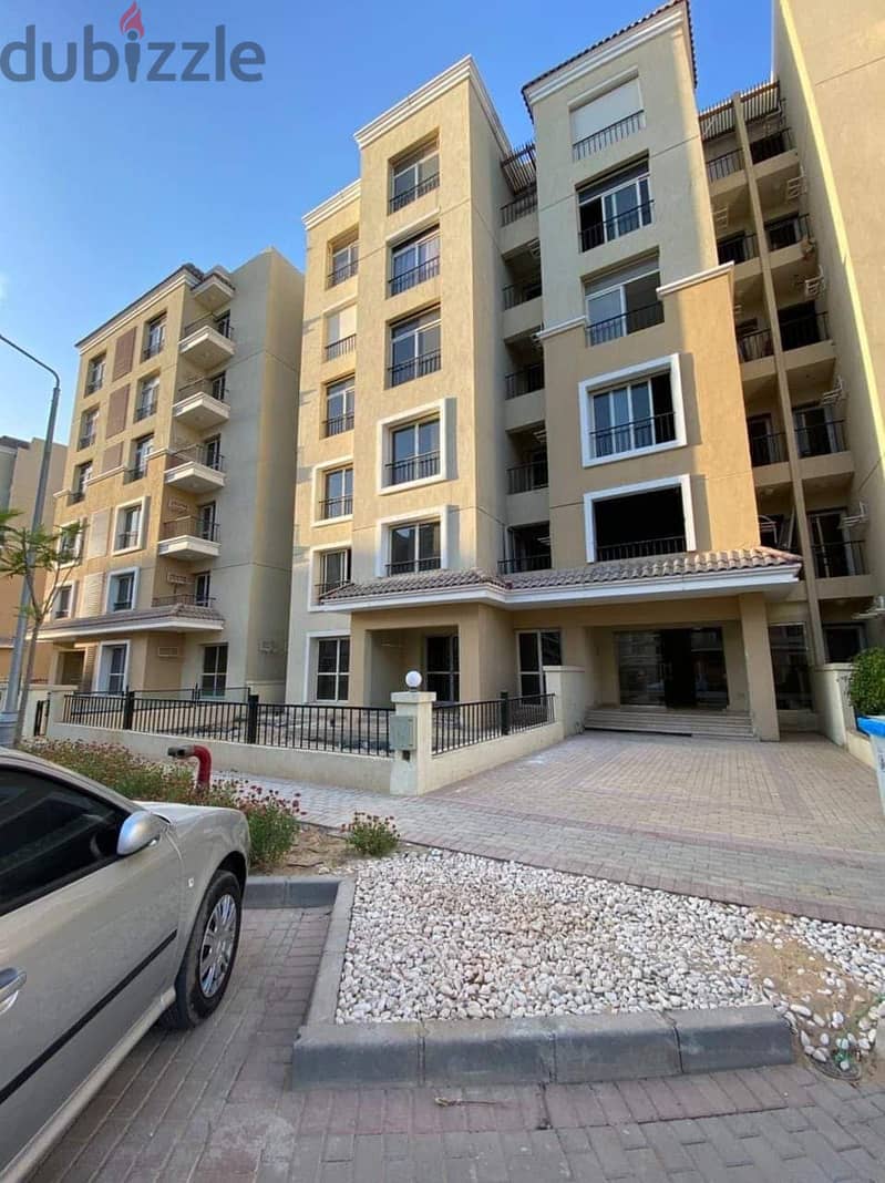 Apartment for sale, distinctive division, 103 sqm, ground floor with 65 sqm garden, in Sarai Compound, wall, Madinaty wall, installments over 8 years 24