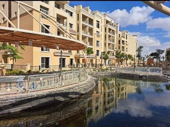 141 sqm apartment for sale, 42% discount for a limited time in the Fifth Settlement, directly on the Suez Road, Sarai Compound 7