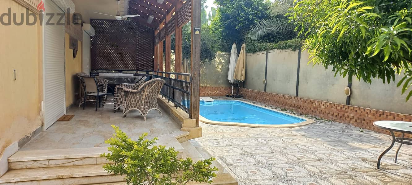 Stand-alone villa, corner model V, for sale in Al-Rehab, 2 special finishes, swimming pool, sale of furniture and appliances 1