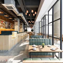 Restaurant or cafe, 131 square meters, ground floor area, directly on the northern 90th, Fifth Settlement, in front of Waterway, Chillout gas station, 0