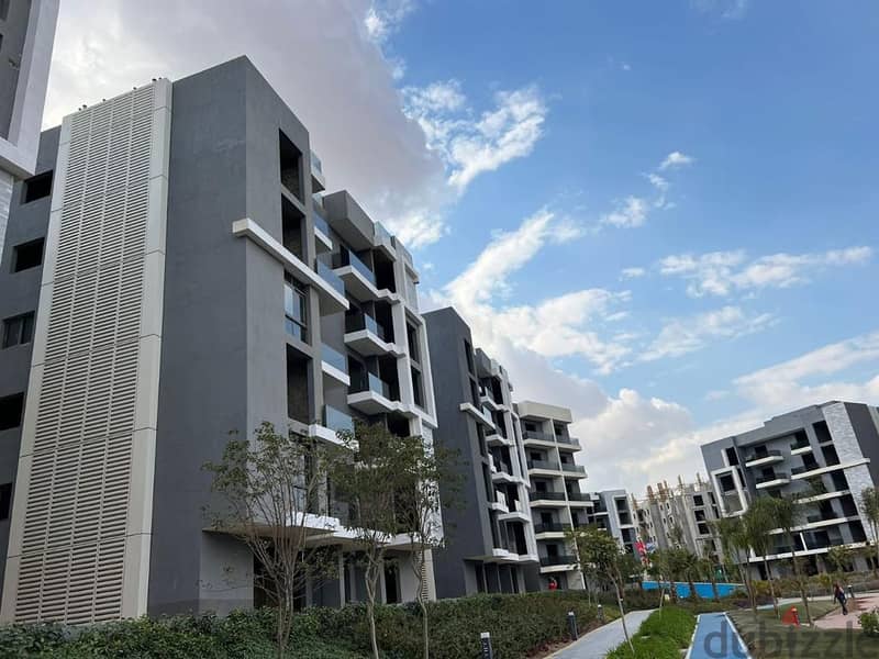 Receive immediately with the lowest down payment. . 157 sqm apartment with garden for sale in installments in 6th of October in Sun Capital October 1