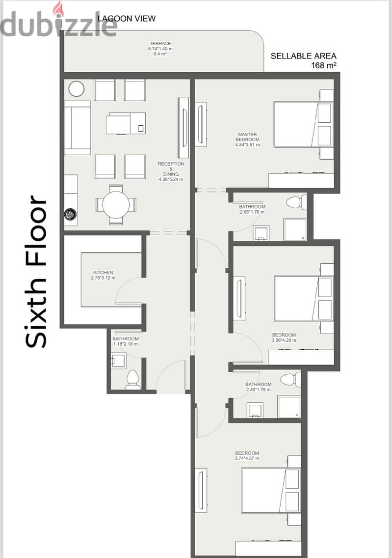 شقة بنتهاوس ريسيل في كمبوند لوميا Lumia فيو الفندق قسط كوراتر 108 ألف 1