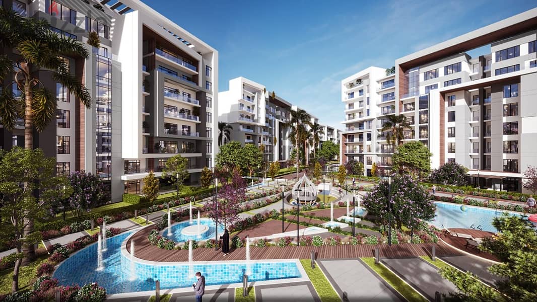 10% discount on a 156m² apartment with semi-sea front finishing, close to the Investors' Area and the Universities Axis, installments over 6 years 7