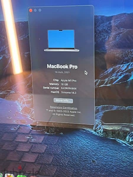 MacBook Pro (14.2- inch, Apple M1 Pro chip , 16RAM, 1TB ssd 11