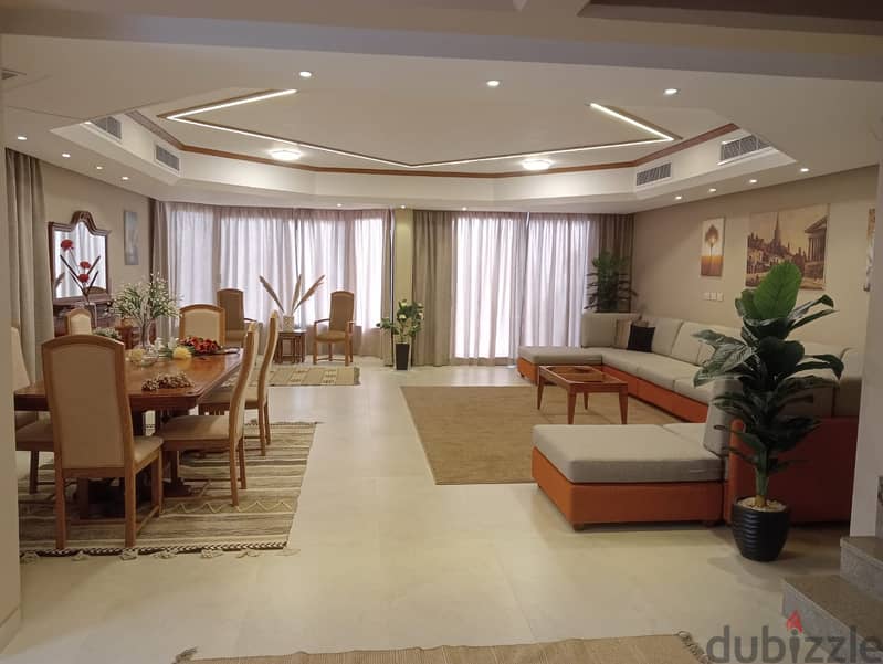 FOR RENT  Luxury furnished Twin House in Top View compound . . near to Bellagio compound 1