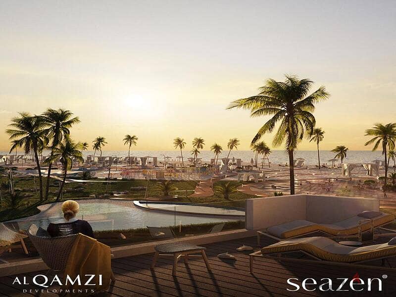 Chalet with garden for sale in Seazen North Coast - view on the lagoon - real estate developer Al Qamzi - 10% down payment - fully finished 5