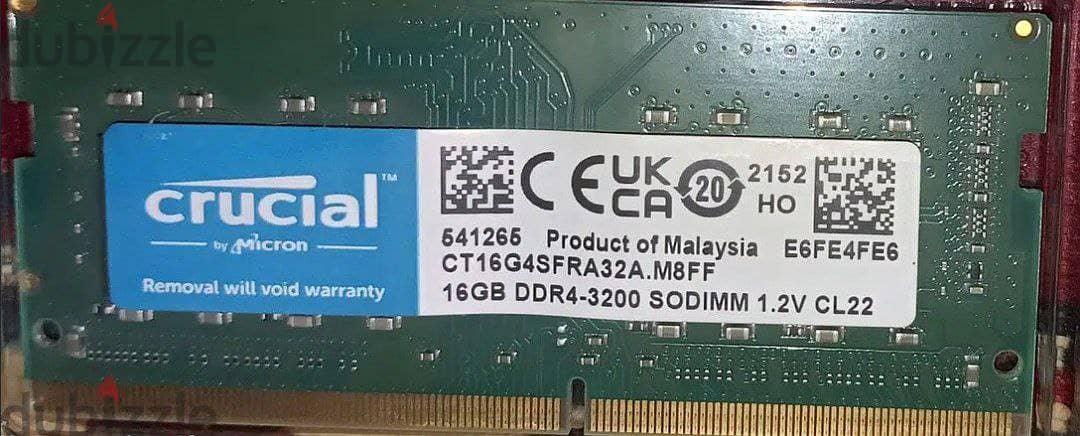 Crucial RAM 16GB DDR4 3200 MHz CL22 Laptop Memory CT16G4SFRA32A 1