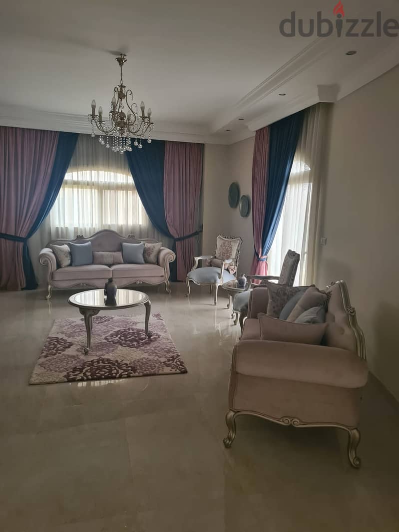 Fully-furnished apartment 210 m. for rent ultra super lux finished in prime location El Banafseg New Cairo 1