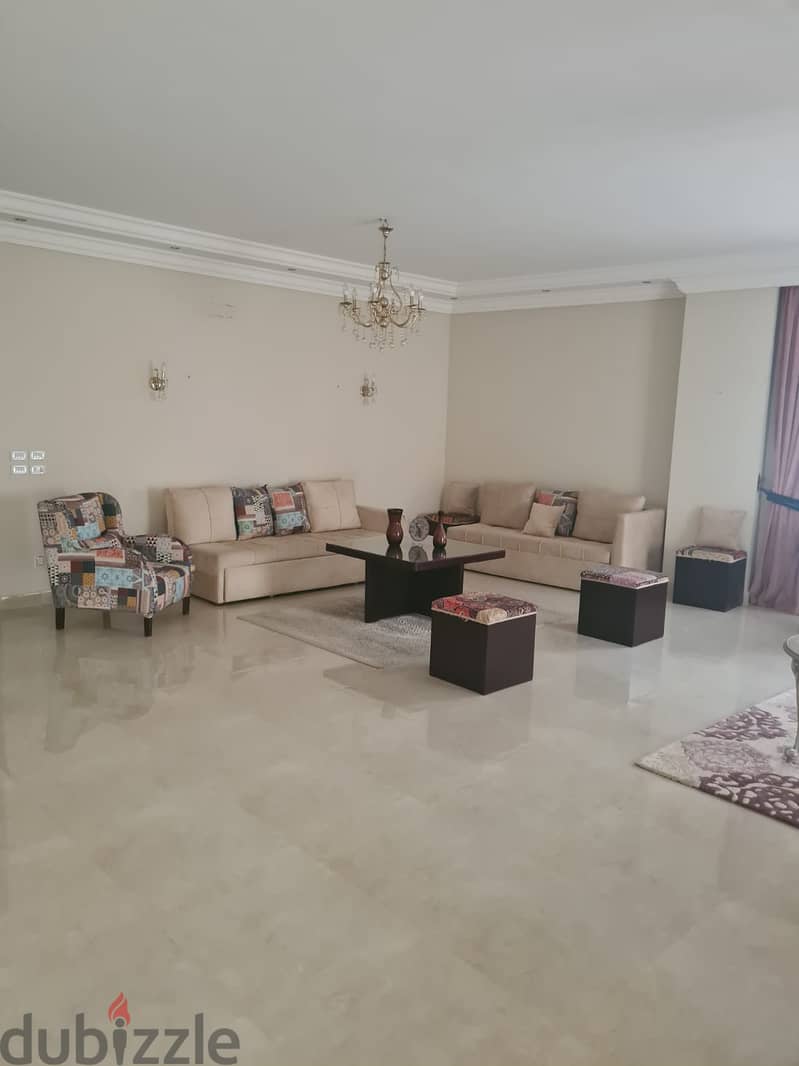 Fully-furnished apartment 210 m. for rent ultra super lux finished in prime location El Banafseg New Cairo 2