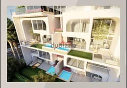 Townhouse 231m landscape view with installments in prime location - The Median Residence minutes from Cairo Airport and Heliopolis. 0