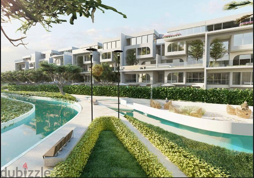 Townhouse 231m landscape view with installments in prime location - The Median Residence minutes from Cairo Airport and Heliopolis 1