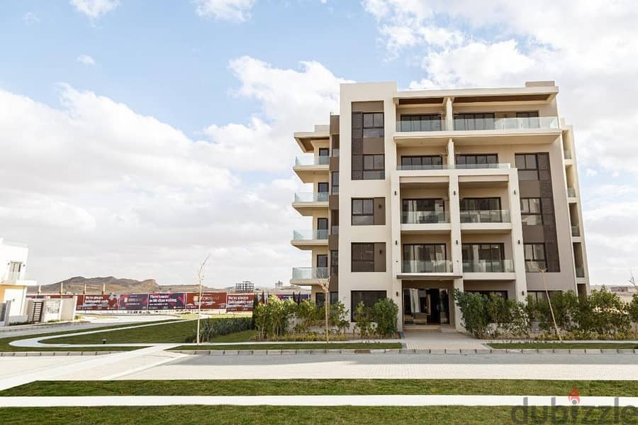 The lowest price for an apartment 160 sqm finished, with garden 105 sqm , in The Address East Compound, down payment and installments over 4 years. 2