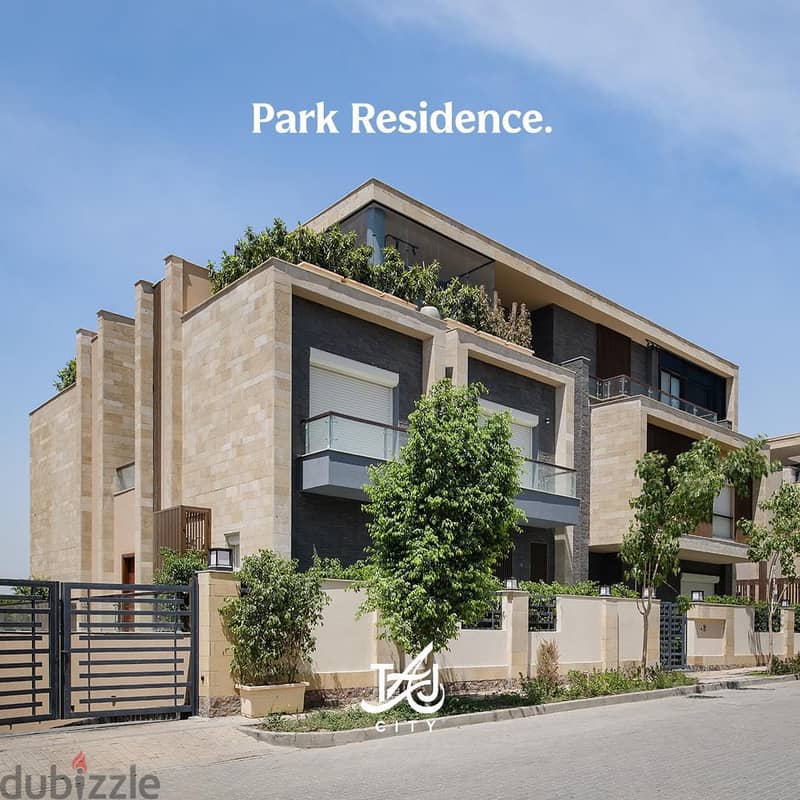 For sale, a two-room ground floor apartment with a spacious garden, a view on Park, Prime Location in Taj City, New Cairo 4