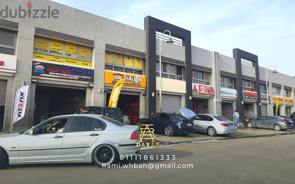 Car maintenance center for rent, shop for rent, service center for rent, car showroom for rent, car spare parts shop in Madinaty 3