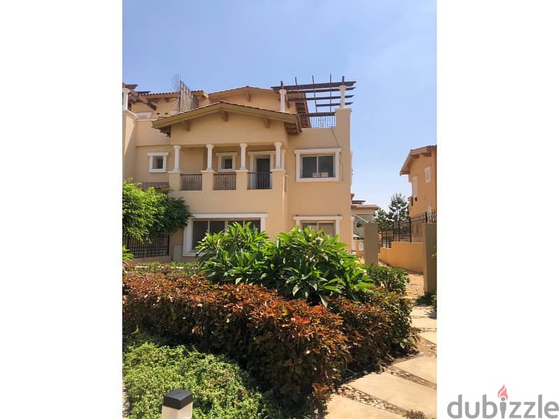 For sale, Amazing twin house, 300 square meters, classic, in Hyde Park Compound, with  installments double view, landscape, 4