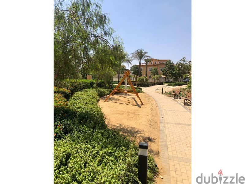 For sale, Amazing twin house, 300 square meters, classic, in Hyde Park Compound, with  installments double view, landscape, 14