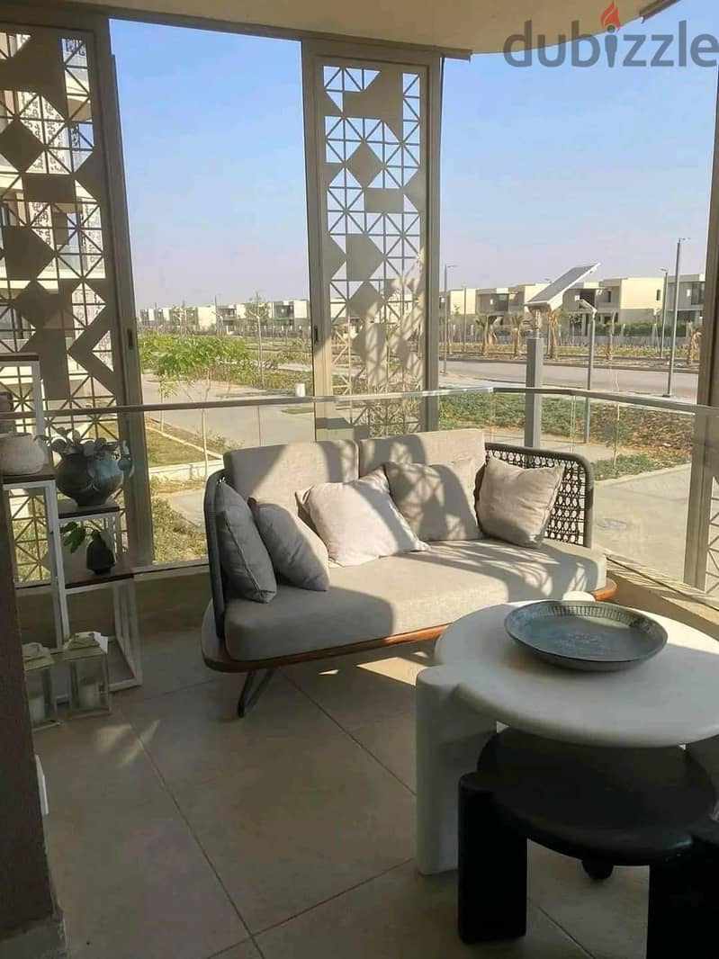 Apartment with garden for sale, 171 sqm, immediate receipt, fully finished, in Badya Palm Hills October Compound, near Mall of Egypt 2