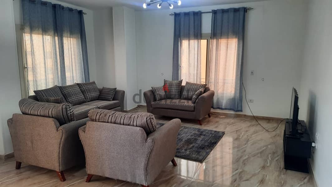 Fully furnished Apartment  with AC's & appliances for rent in very prime location New Cairo 10
