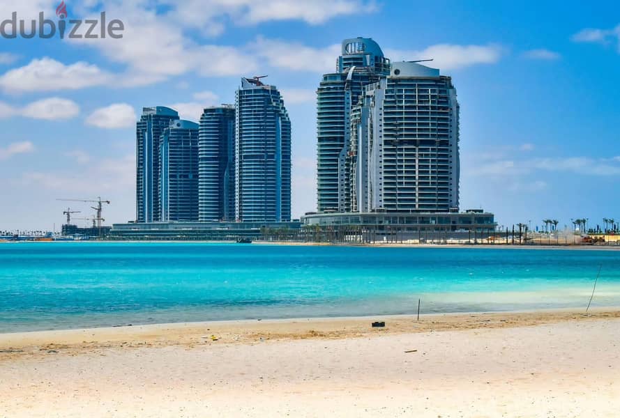 Smart apartment 200 sqm for sale in front of the sea, 4 rooms, fully finished, in El Alamein Towers, North Coast 6