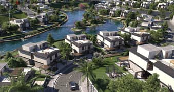 townhouse, 245 M+ 114 M garden facing North directly view Water feature & landscape and lakes in the Telal East in New Cairo