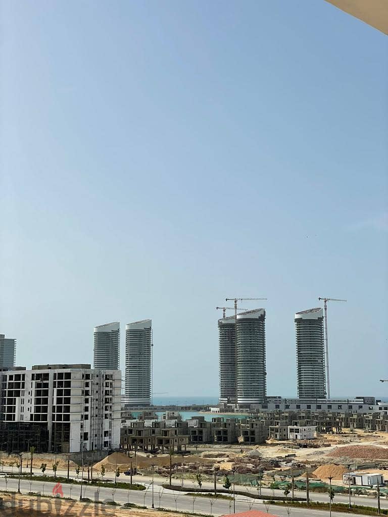 Receive your 238 sqm finished apartment in Mazarine, North Coast, in Amazing Location and View, directly in front of Al Masa Hotel and next to New Ala 2