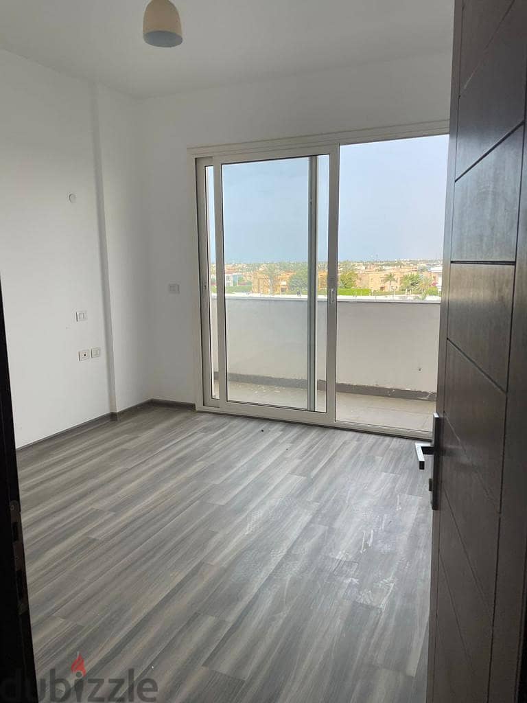 Apartment 238 sqm finished, immediate receipt in Mazarine with a view of the sea and the Crystal Inn Hotel in front of the El Alamein Towers 3