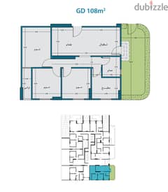For sale, 108 M apartment, ground floor + 20 M garden,  3 rooms inside Zahraa El Maadi, immediate receipt, compound, next to Wadi Degla Club