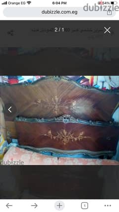 سرير خشبي قديم كبير مقاس ١٦٠ في ٢٢٠ كامل بدون ملل