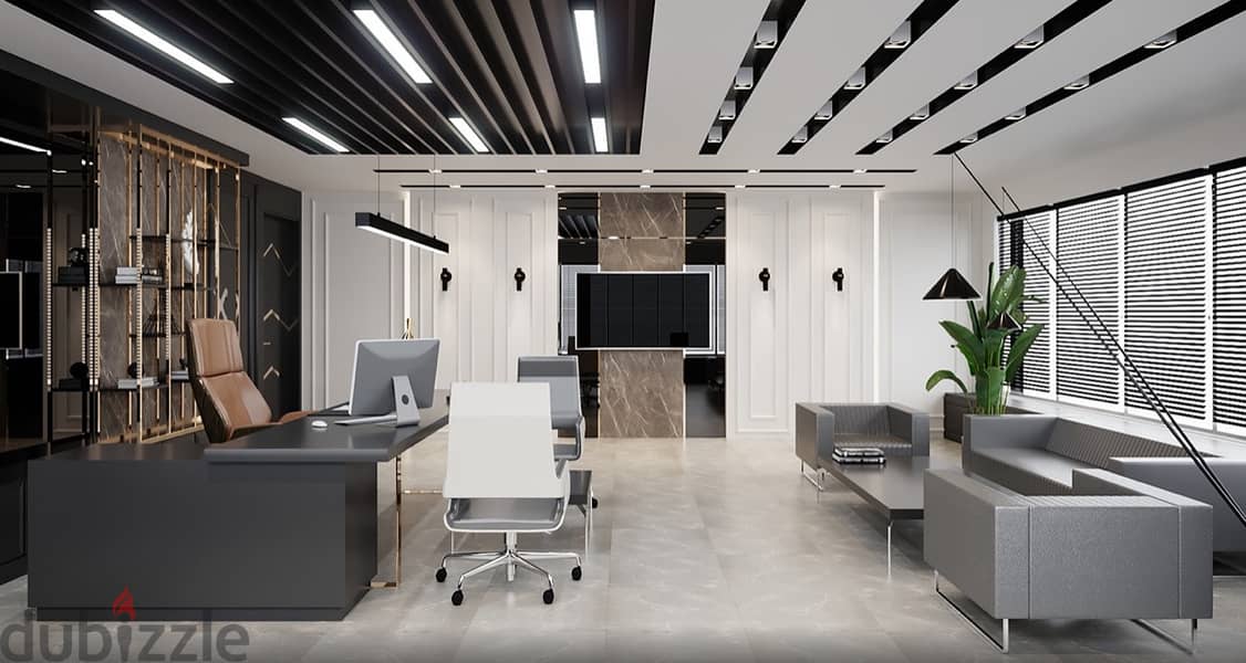 A 47-meter office is built and ready for inspection, with only a 10% down payment, directly in front of the Sports City, the first number on the Al-Am 6