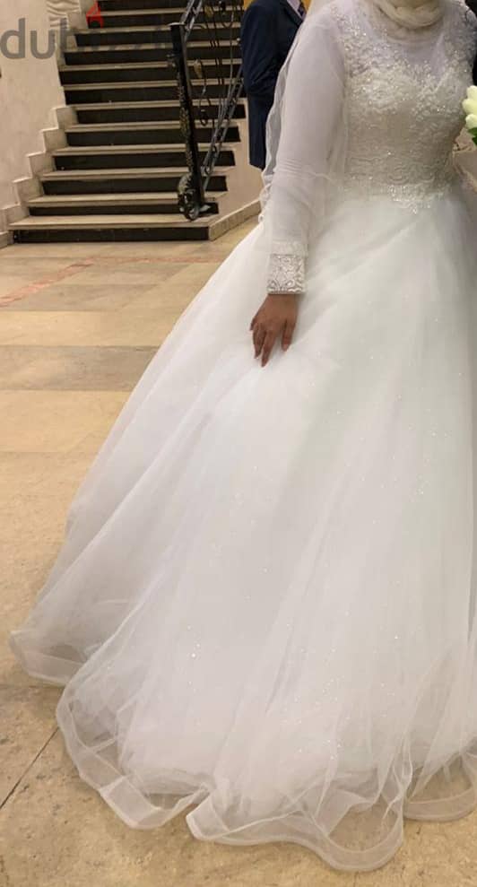 فستان زفاف تُل أبيض 1