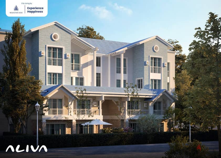 Townhouse villa for sale in Mountain View Aliva Compound with the best stages and payment facilities 2