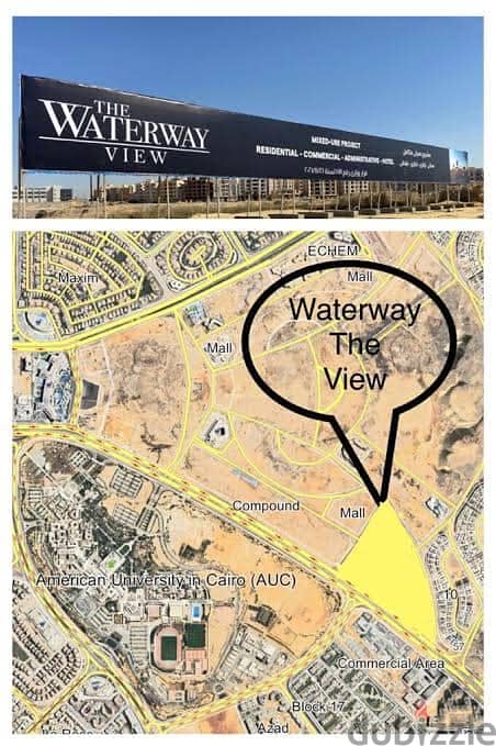 Luxurious Apartment for Sale WaterWay the View Fully Finished with Ac's Installments Over 2029  in front of the American University 5th settlement 8