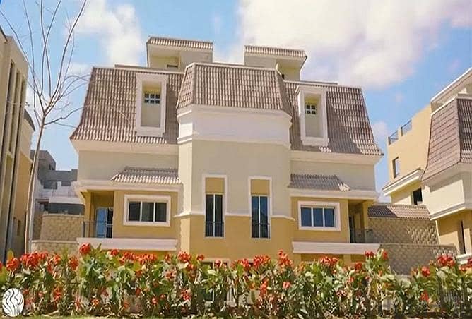 S Villa 4 rooms for sale in the Fifth Settlement, Compound Sarai, New Cairo Corner, with a 41% discount on the price in installments -the lowest price 11