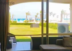 Fully furnished chalet for sale in La Vista, Ain Sokhna, directly on the sea