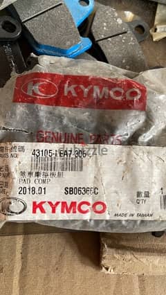 new kymco brake pads , air filters , oil filters ,safety knees 0