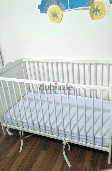 Ikea baby cot with matress سرير أطفال ايكيا 2