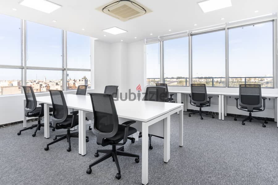 Open plan office space for 10 persons in Cairo Airport 1