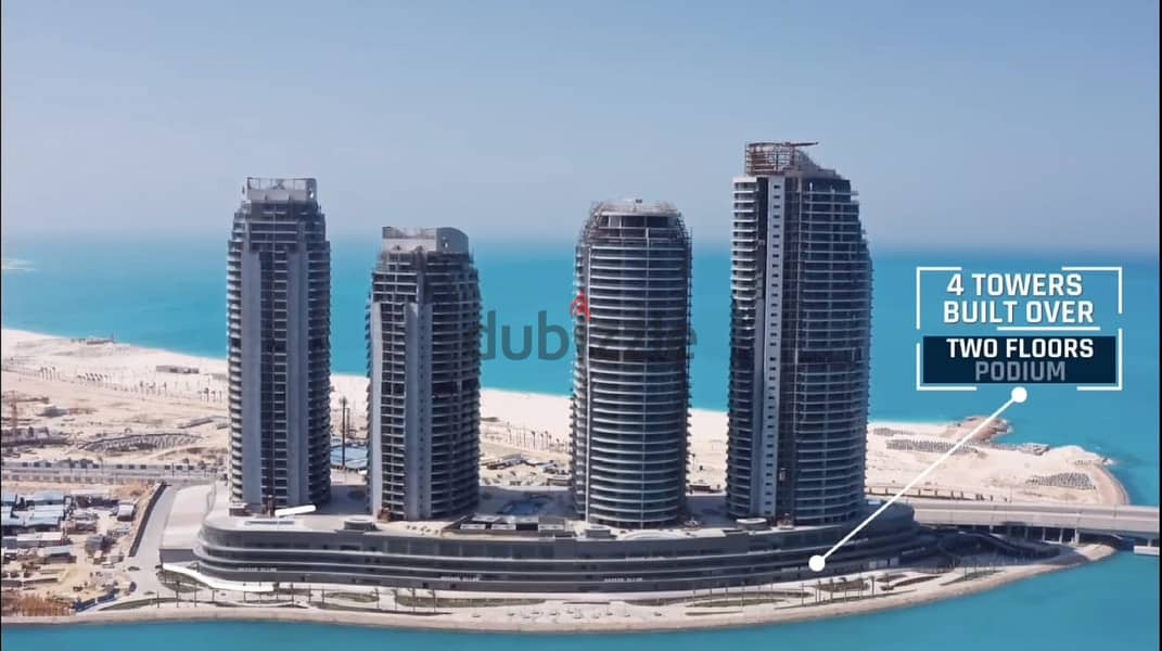 Ready apartment for sale with air conditioners and kitchen, delivery soon in the new Alamein Towers 5